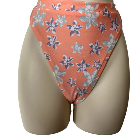 Becca French Cut Hi Leg Floral Bikini Swim Bottoms NEW Size L - Picture 4 of 11